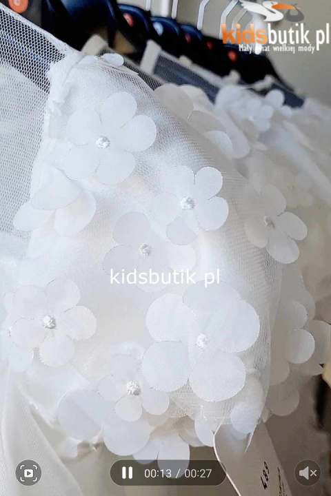 Elegancka sukienka Kwiatuszki - ecru Elegancka sukienka Kwiatuszki - ecru