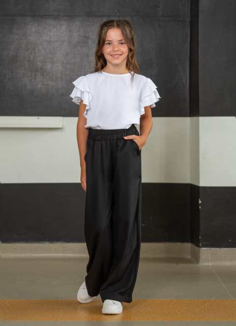 PRZEDSPRZEDAŻ - Eleganckie spodnie szwedy z lejącej się tkaniny PRZEDSPRZEDAŻ - Eleganckie spodnie szwedy z lejącej się tkaniny